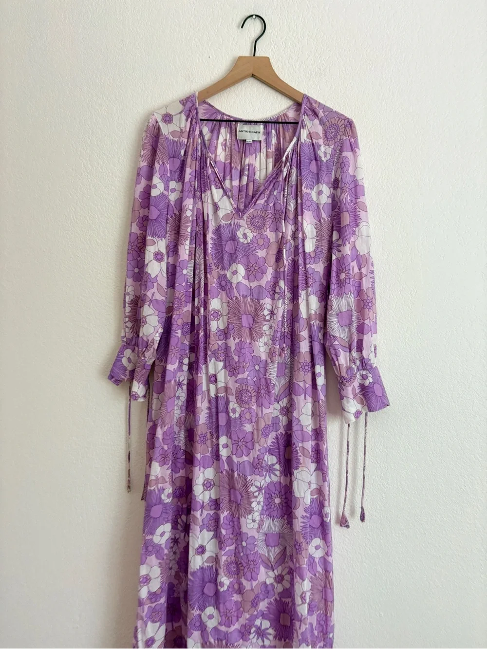Antik Batik Boho Paula Lavender Maxi Dress
